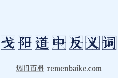戈阳道中反义词是什么意思的图片